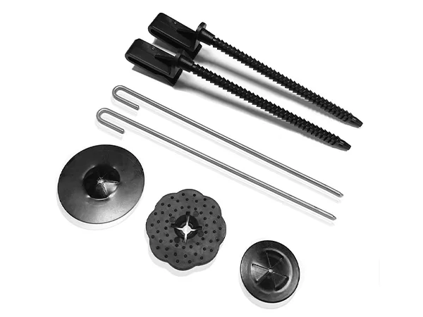 J hooks and washers made of three different materials